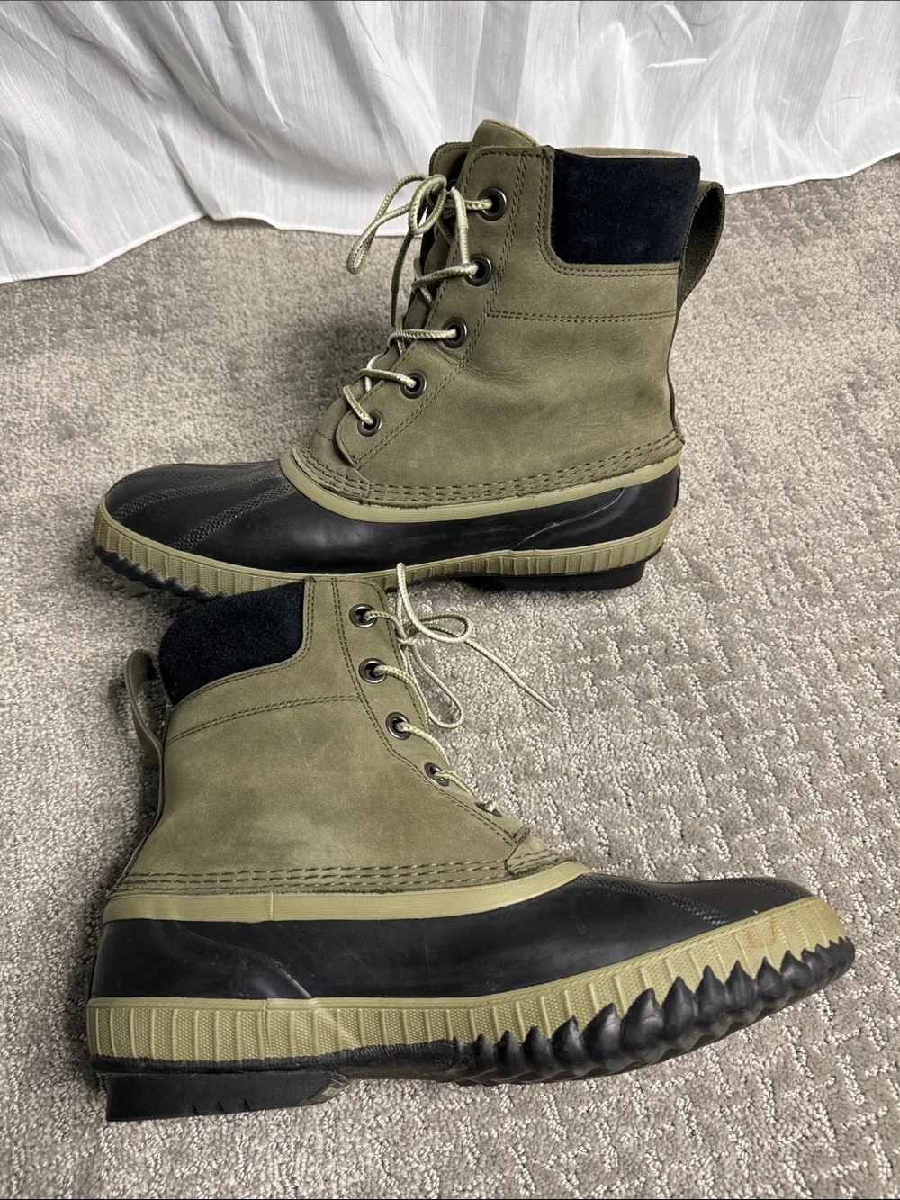 Sorel Men's Olive Green and Black Rain & Snow Boots